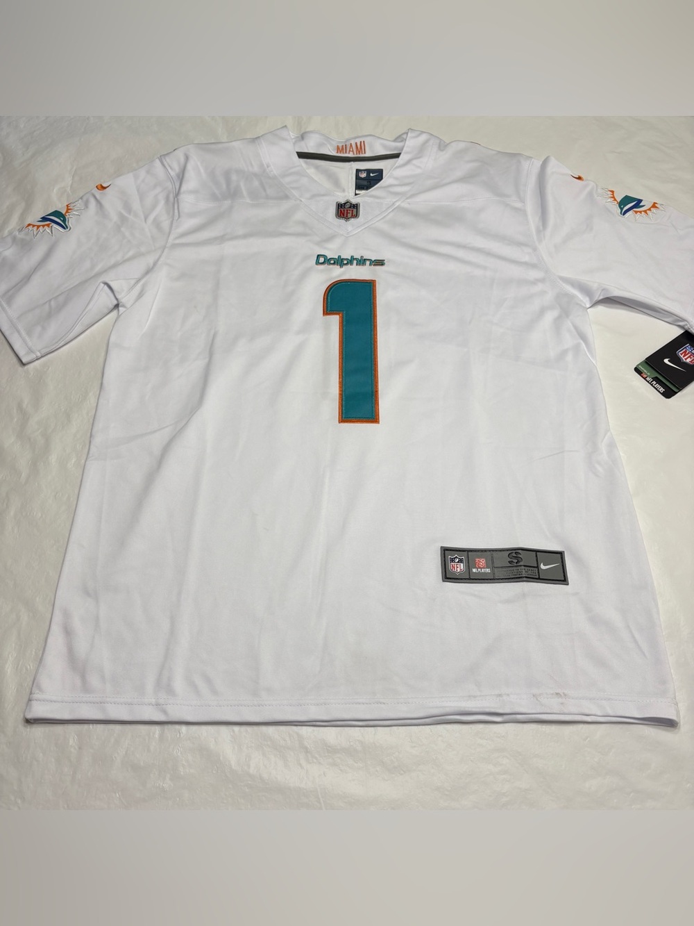 Nike Miami Dolphins #1 Tua Tagovailoa NFL Jersey Men’s Small White New